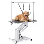 43.6 Pet Grooming Table for Large Dogs Heavy Duty Height Adjustable Dog Grooming Table with Overhead Arm & Noose Height Range 22''-39'',Up to 350 Lbs