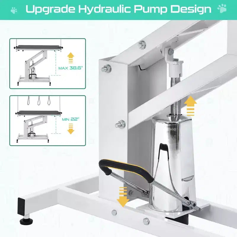 43.6 Pet Grooming Table for Large Dogs Heavy Duty Height Adjustable Dog Grooming Table with Overhead Arm & Noose Height Range 22''-39'',Up to 350 Lbs