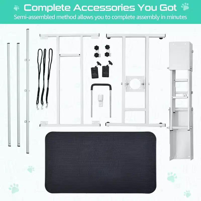 43.6 Pet Grooming Table for Large Dogs Heavy Duty Height Adjustable Dog Grooming Table with Overhead Arm & Noose Height Range 22''-39'',Up to 350 Lbs
