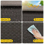 125 Gallon Large Deck Box Waterproof PE Rattan Outdoor Storage Box with Handles and Wheels, Storage Bin for Garden, Balcony, Porch, Pool, Yard
