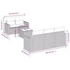 vidaXL Garden Sofa Set Set of 6 Black, Cream White