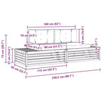vidaXL Outdoor Sofa Set with Cushion 2 Piece Natural and Anthracite