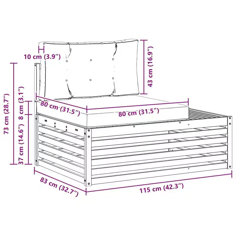vidaXL Outdoor Sofa Set with Cushion 2 Piece Natural and Anthracite