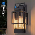C Cattleya 14.75in Modern Matte Black Outdoor Wall Light with Clear Tempered Glass