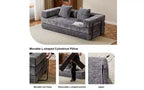 MooxvMoo Floor Sofa Bed Convertible, Corduroy Futon Couch with Pillow, Sleeper for Living Room Bedroom, Grey