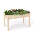 NAYSAYE Elevated Wooden Garden Bed With Legs Planter Box With Liner for Herbs Flowers Vegetables Patio Backyard Gardening, Brown, 48.23*24*29.72