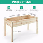 NAYSAYE Elevated Wooden Garden Bed With Legs Planter Box With Liner for Herbs Flowers Vegetables Patio Backyard Gardening, Brown, 48.23*24*29.72