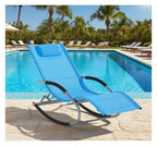 Zero Gravity Rocking Chaise Lounge Chair with Weather-Resistant Fabric and Glider Motion