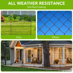Decorative Garden Fence without door,10 Panels Decorative Fence for Outdoor,Yard, Patio, Animal Barrier Rustproof Metal Wire Panel, 29*30 in