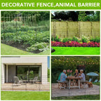 Decorative Garden Fence without door,10 Panels Decorative Fence for Outdoor,Yard, Patio, Animal Barrier Rustproof Metal Wire Panel, 29*30 in