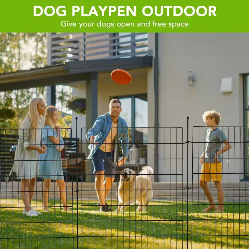Decorative Garden Fence without door,10 Panels Decorative Fence for Outdoor,Yard, Patio, Animal Barrier Rustproof Metal Wire Panel, 29*30 in
