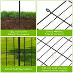Decorative Garden Fence without door,10 Panels Decorative Fence for Outdoor,Yard, Patio, Animal Barrier Rustproof Metal Wire Panel, 29*30 in