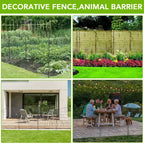 Decorative Garden Fence without door,10 Panels Decorative Fence for Outdoor,Yard, Patio, Animal Barrier Rustproof Metal Wire Panel, 29*30 in
