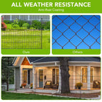 Decorative Garden Fence without door,10 Panels Decorative Fence for Outdoor,Yard, Patio, Animal Barrier Rustproof Metal Wire Panel, 29*30 in