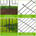 Decorative Garden Fence without door,10 Panels Decorative Fence for Outdoor,Yard, Patio, Animal Barrier Rustproof Metal Wire Panel, 29*30 in