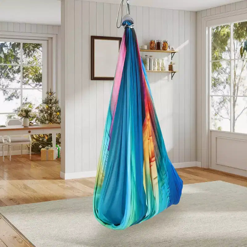Sensory Swing- 55 x 59 Dual-Layer Therapy Swing for Autism, ADHD Sensory Needs, Calming Hug Effect, 360 Swivel, Indoor/Outdoor Use