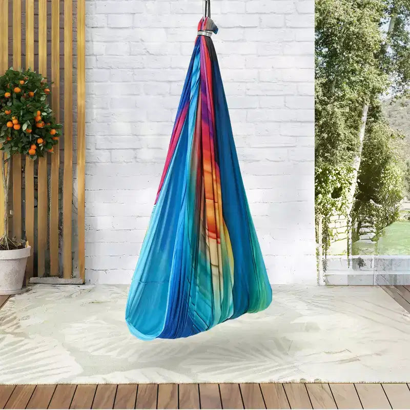 Sensory Swing- 55 x 59 Dual-Layer Therapy Swing for Autism, ADHD Sensory Needs, Calming Hug Effect, 360 Swivel, Indoor/Outdoor Use
