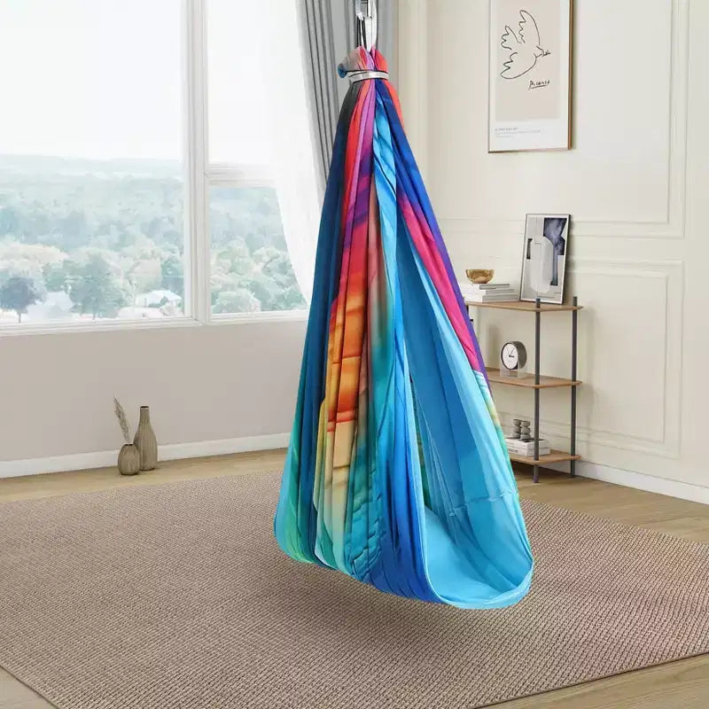 Sensory Swing- 55 x 59 Dual-Layer Therapy Swing for Autism, ADHD Sensory Needs, Calming Hug Effect, 360 Swivel, Indoor/Outdoor Use