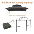 Clihome 8x5 FT Double Layer BBQ Gazebo Replacement Canopy Top