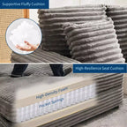 GustoWave 54 Corduroy Chaise Lounge Chair, Oversized Sleeper Sofa with Cup Holders & Pillows, Green Living Room Furniture