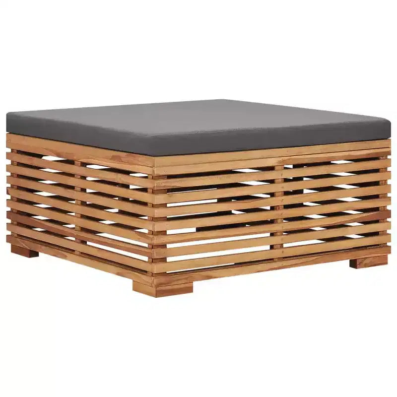 vidaXL Garden Table Dark Grey, Natural Teak Solid teak wood Medium