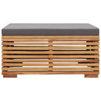 vidaXL Garden Table Dark Grey, Natural Teak Solid teak wood Medium