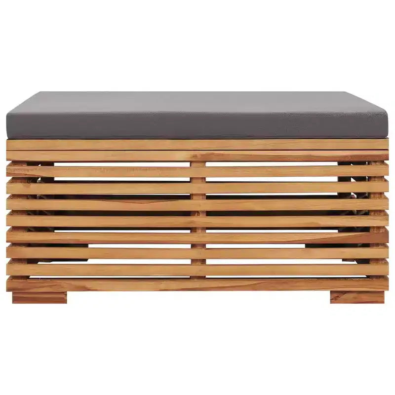 vidaXL Garden Table Dark Grey, Natural Teak Solid teak wood Medium