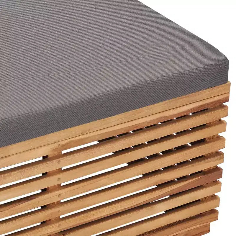 vidaXL Garden Table Dark Grey, Natural Teak Solid teak wood Medium