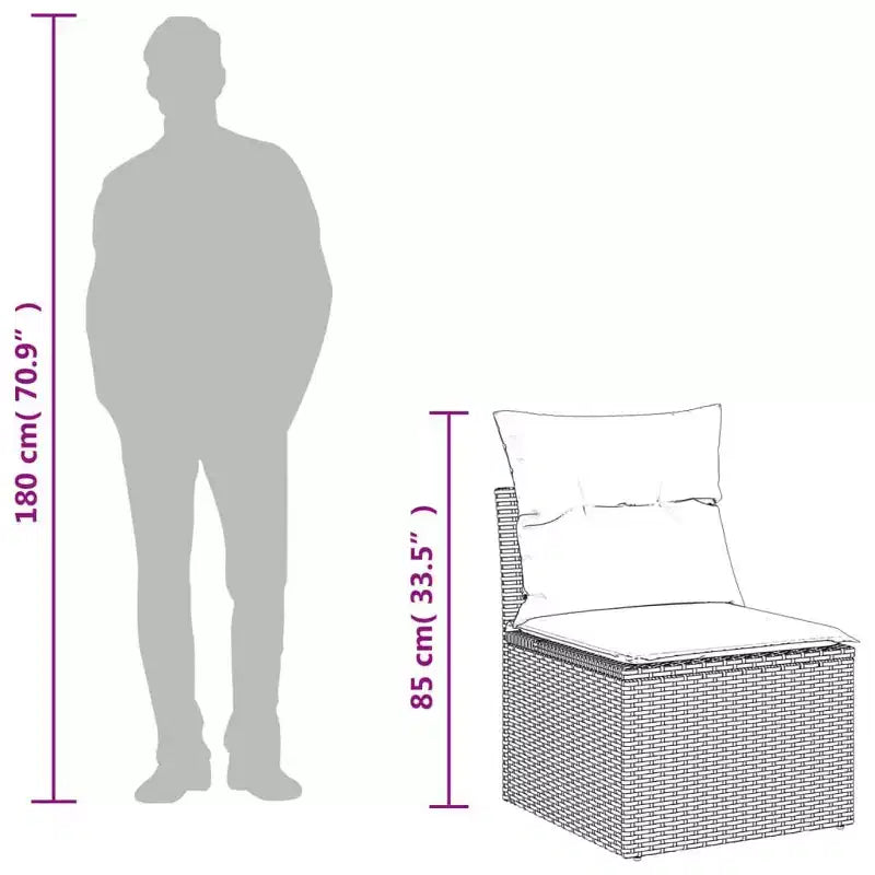 vidaXL Garden Sofa Set Black, Cream White