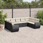 vidaXL Garden Sofa Set Black, Cream White