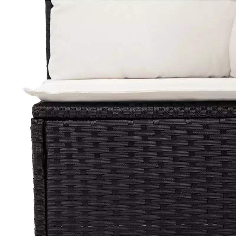 vidaXL Garden Sofa Set Black, Cream White