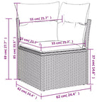 vidaXL Garden Sofa Set Black, Cream White