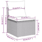 vidaXL Garden Sofa Set Black, Cream White