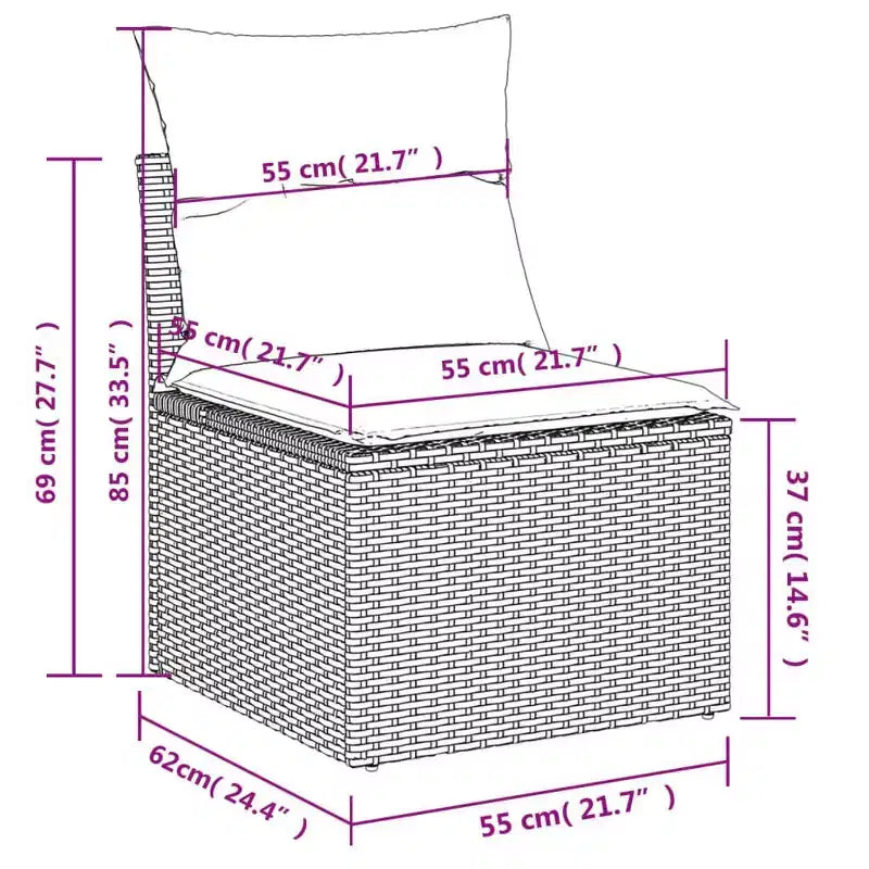 vidaXL Garden Sofa Set Black, Cream White