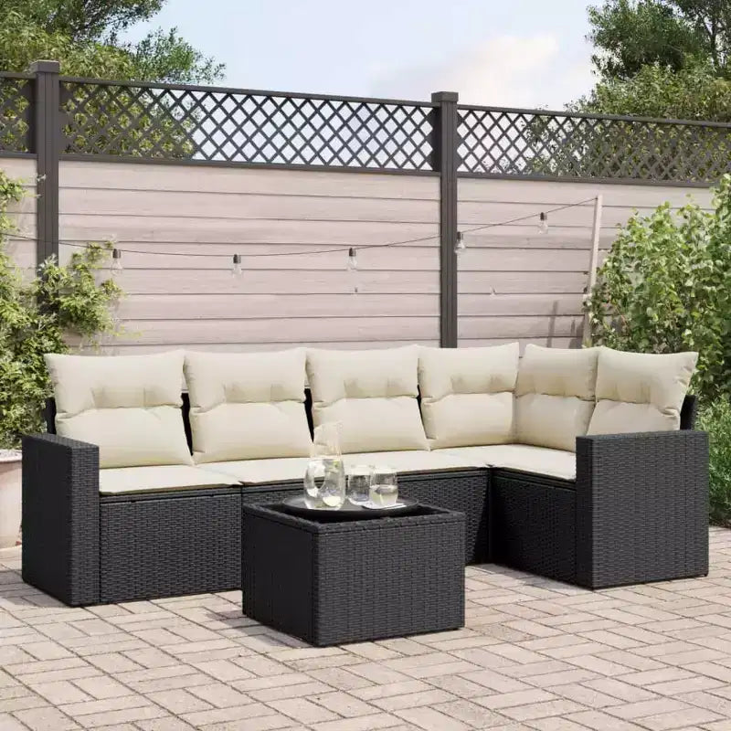 vidaXL Garden Sofa Set Black
