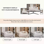 MooxvMoo 80 Convertible Couch Bed with 2 Pillows, 3 Seat Floor Sofa, King Size Sleeper, DIY Combination, Chenille, Beige White
