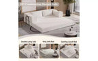 MooxvMoo 80 Convertible Couch Bed with 2 Pillows, 3 Seat Floor Sofa, King Size Sleeper, DIY Combination, Chenille, Beige White