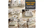 MooxvMoo 118.2 Modular L-Shaped Sectional Sofa Set, 118.2 Inch Oversized Couch with 6 Pillows, Upholstered Floor Sofa, Light Gray