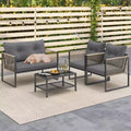Costway 4/8 PCS Patio Furniture Set PE Rattan Conversation Sofa Set with Thick Cushions