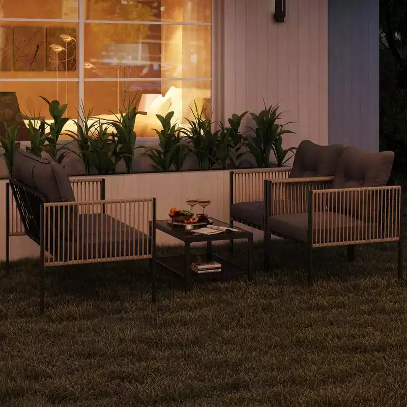 Costway 4/8 PCS Patio Furniture Set PE Rattan Conversation Sofa Set with Thick Cushions