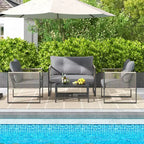 Costway 4/8 PCS Patio Furniture Set PE Rattan Conversation Sofa Set with Thick Cushions