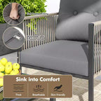 Costway 4/8 PCS Patio Furniture Set PE Rattan Conversation Sofa Set with Thick Cushions
