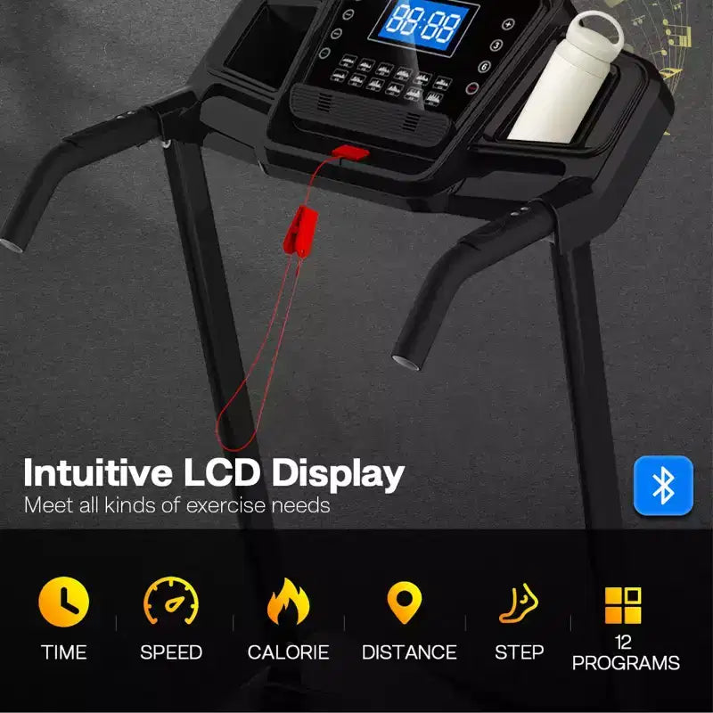GDFStudio Velocity Folding Treadmill with LED Display and Manual Incline