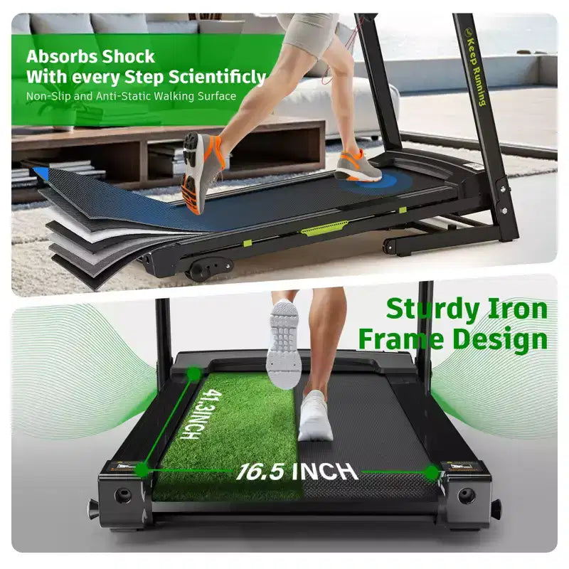 GDFStudio Velocity Folding Treadmill with LED Display and Manual Incline
