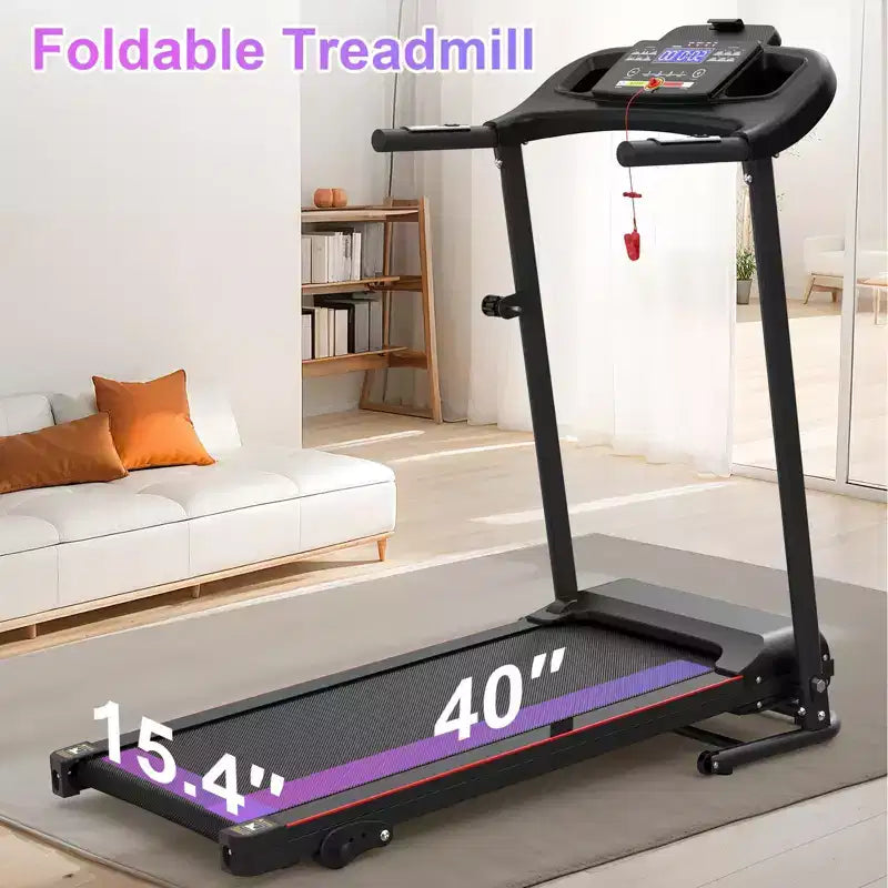 GDFStudio Georgena Compact Folding Treadmill with LCD Display and Manual Incline
