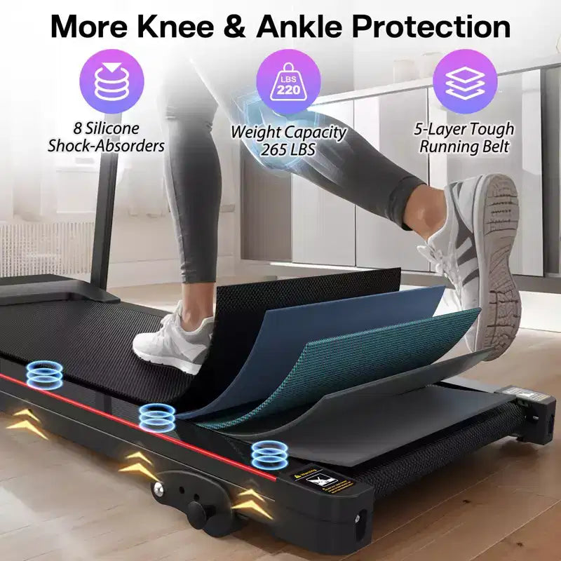 GDFStudio Georgena Compact Folding Treadmill with LCD Display and Manual Incline