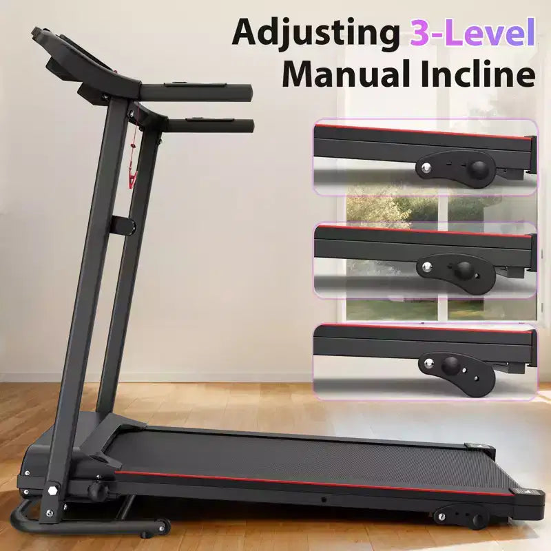 GDFStudio Georgena Compact Folding Treadmill with LCD Display and Manual Incline