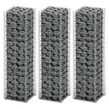 vidaXL Gabion Set 3 pcs Galvanized Wire 9.8x9.8x39.4