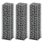 vidaXL Gabion Set 3 pcs Galvanized Wire 9.8x9.8x39.4