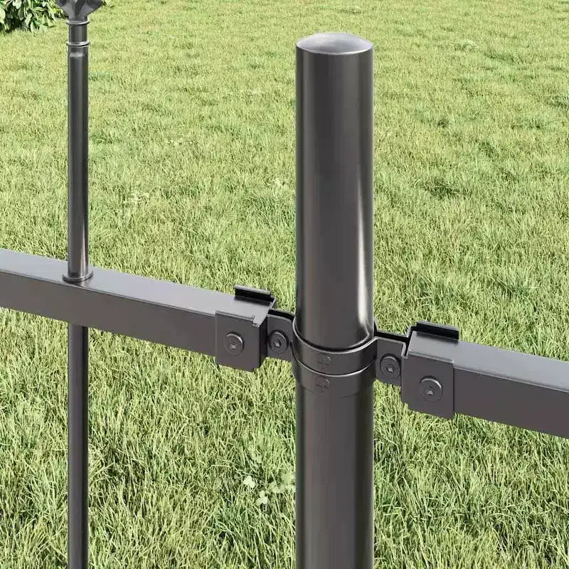 vidaXL Garden Fence 8 pcs Grey 44.62 x 3.28 ft Powder-coated Steel